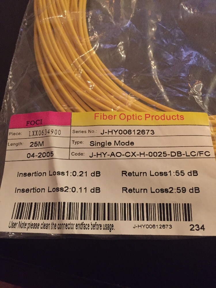 25M Single-Mode Fiber Optic Cable T4