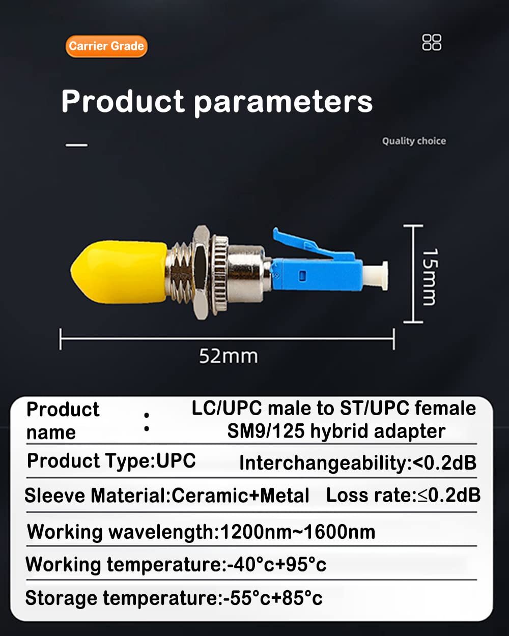 3 Pack SingleMode LC/UPC Male to ST/UPC Female Fiber Optic Adapter Connector …