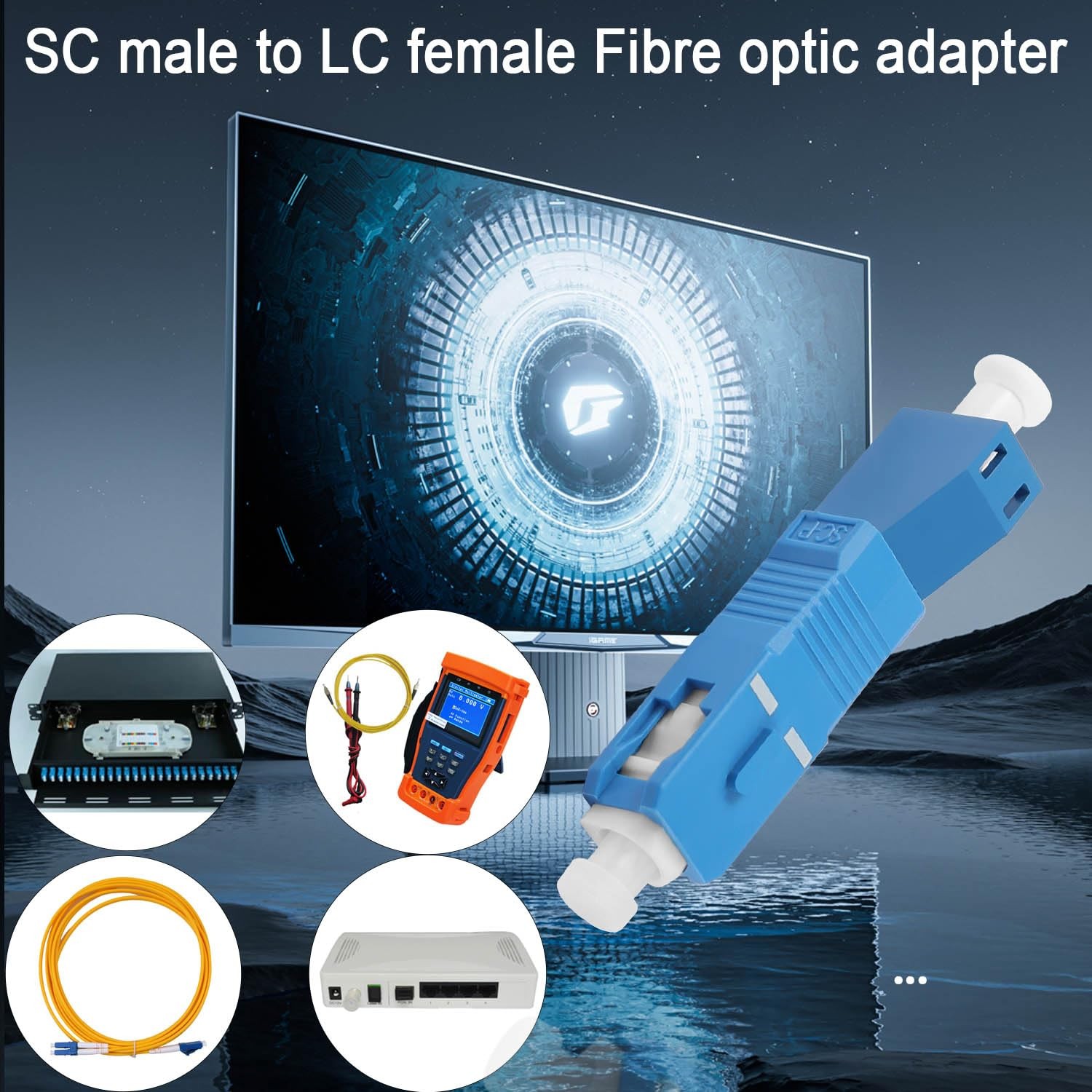 SC Male To LC Female Singlemode Adapter SM 9/125m SC/UPC To LC/UPC Hybrid