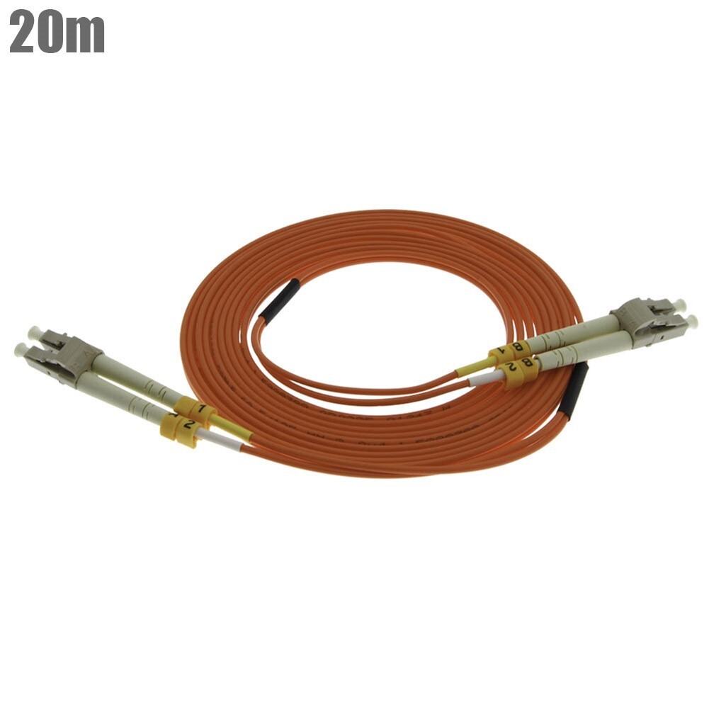 20m LLC to LC Duplex Multi Mode 62.5/125 Fiber Optic Optical Patch Cable OM1