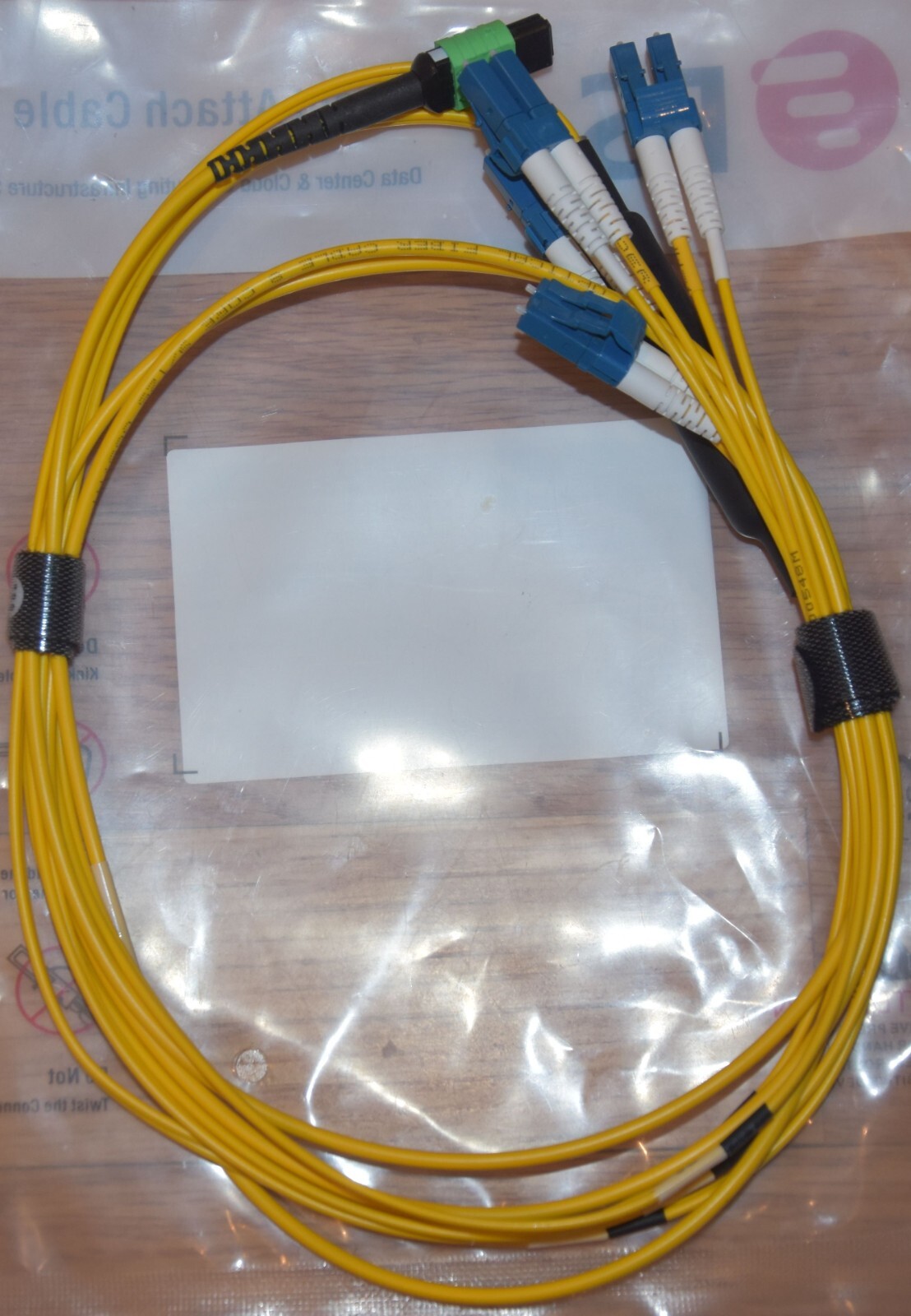 MTP 8 core F to 4x LC Fiber Optic Breakout Cable, Single Mode 2M (6.5ft) TESTED