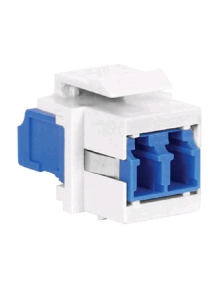 Hubbell Keystone LC Duplex Snap Fit Adapter Flush, Blue, Zirconia SFFLCSBW