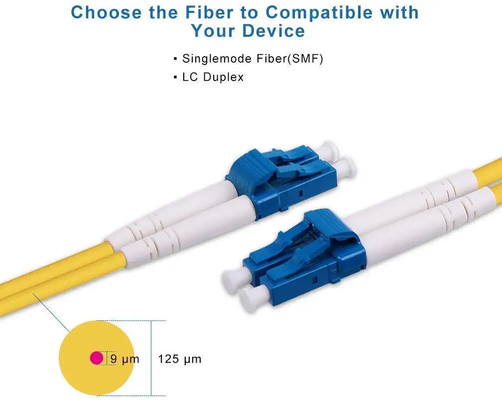 10G OS2 LC to LC Fiber Optic Cable Singlemode LC Duplex UPC OS2 Fiber Patch