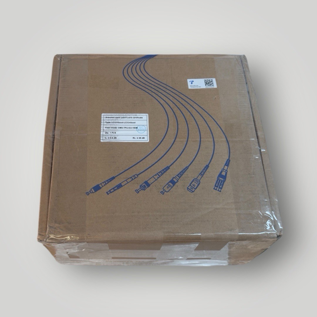 500ft/150m LC to LC Outdoor Armored Fiber Optic Cable – OD 5mm Industrial TPU
