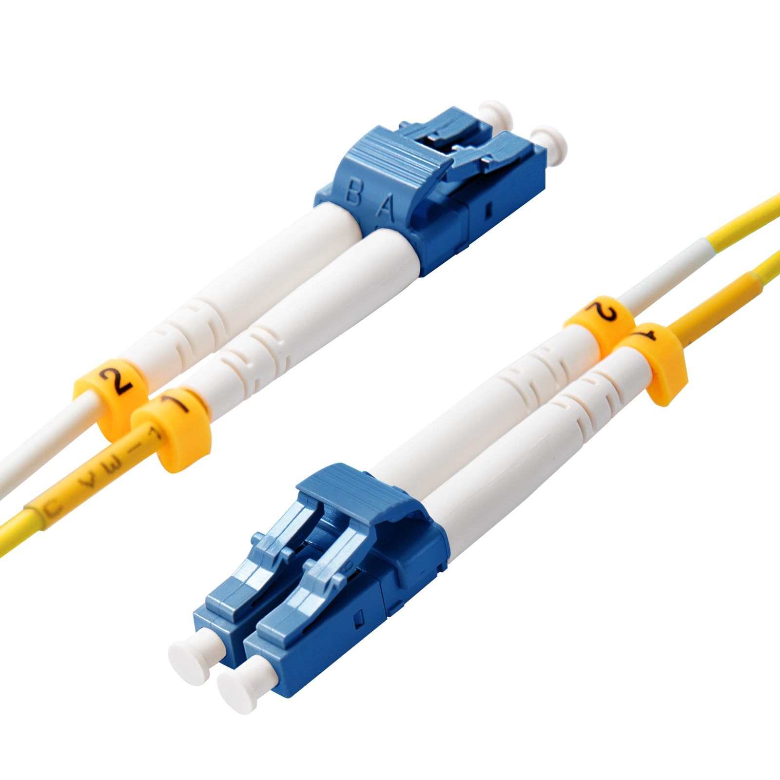 5 PCS 5m/16ft Yellow LC To LC OS2 Single Mode Fiber Patch Cable Duplex 9/125m