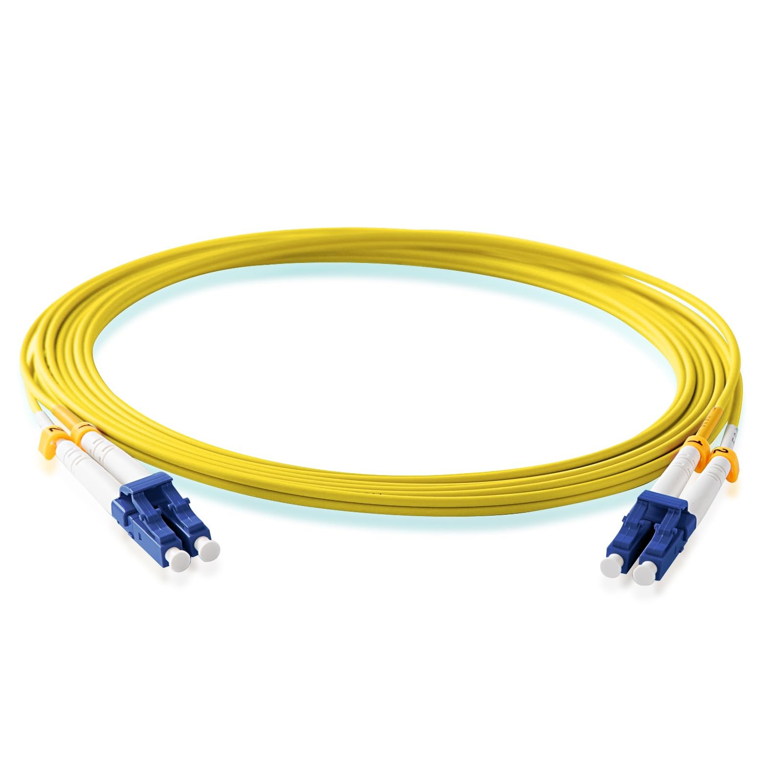 5 PCS 5m/16ft Yellow LC To LC OS2 Single Mode Fiber Patch Cable Duplex 9/125m