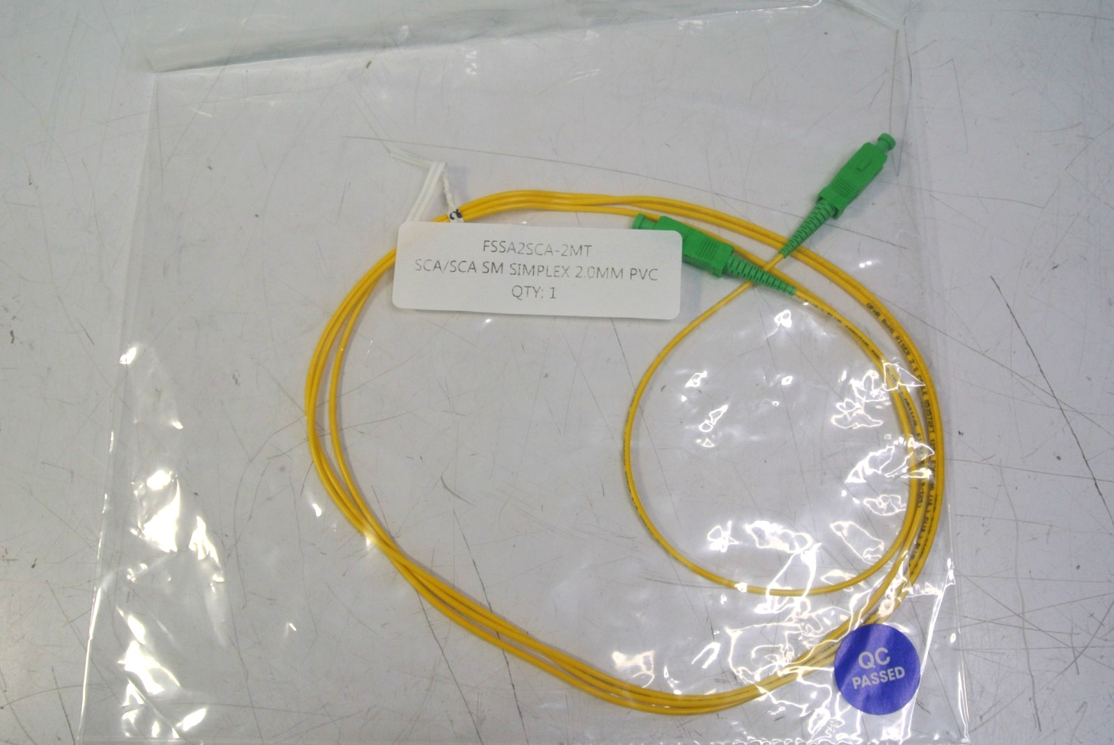 (893) 2m SC/APC-SC/APC Singlemode Simplex OFNR 2.0mm Fiber Optic Patch Cable