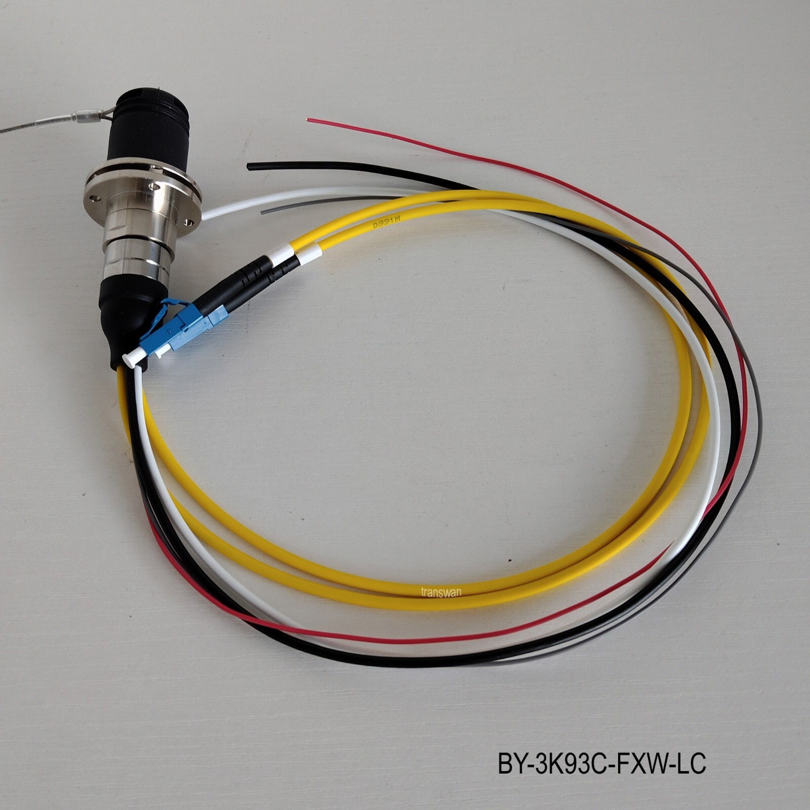 SMPTE311M Hybrid 3K93C Connector FXW with Tails of 2 x SM Fibers & 4 x Wires