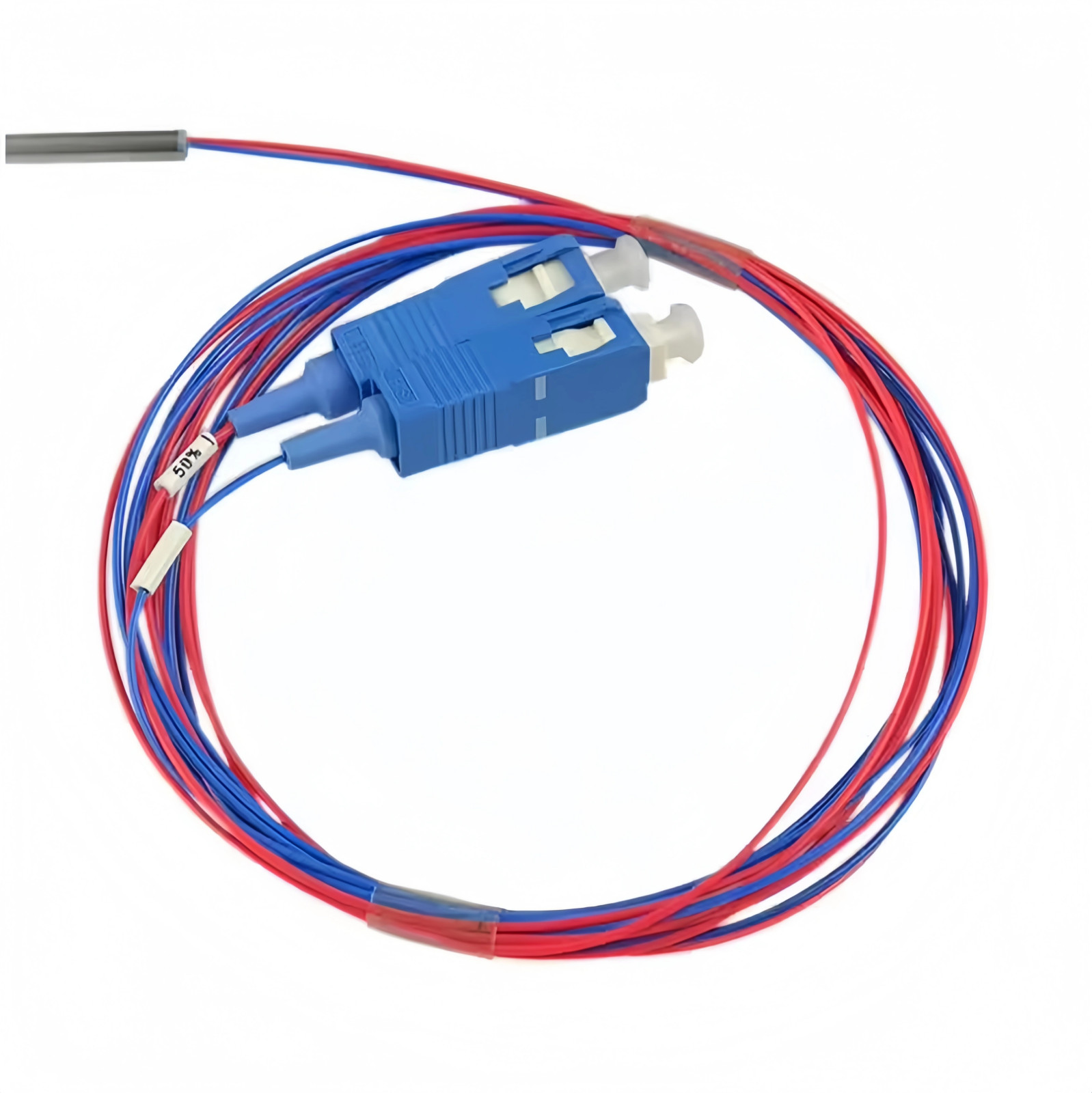 10pcs 1×2 FBT Fiber Optic Splitter Steel Round Tube SC UPC Mini Splitter 0.9mm
