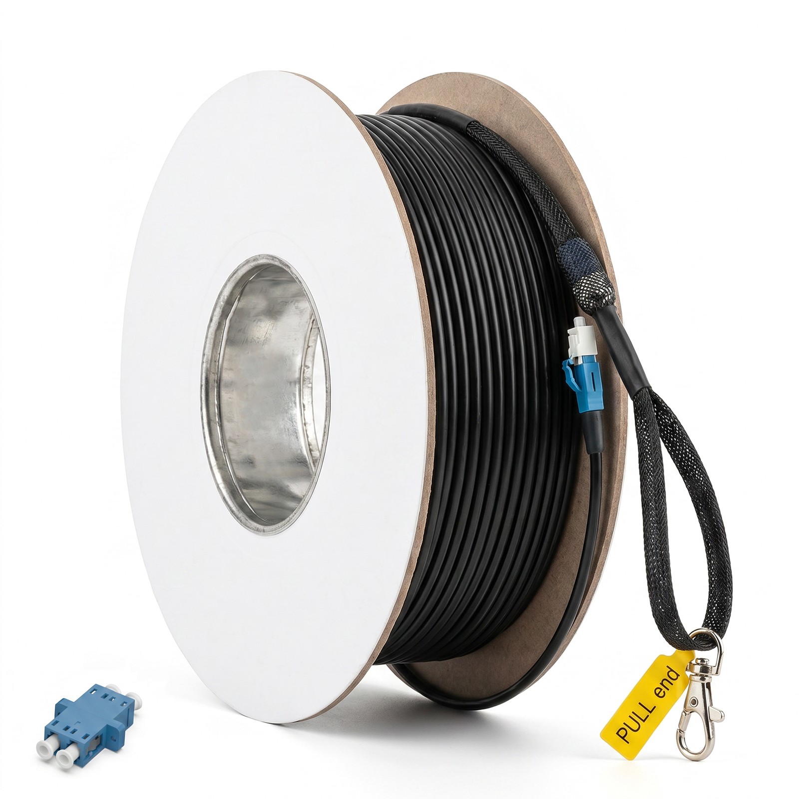 OS2 Duplex Single Mode 2 LC to 2 LC Outdoor Armored Fiber Cable, TPU 30M-150M