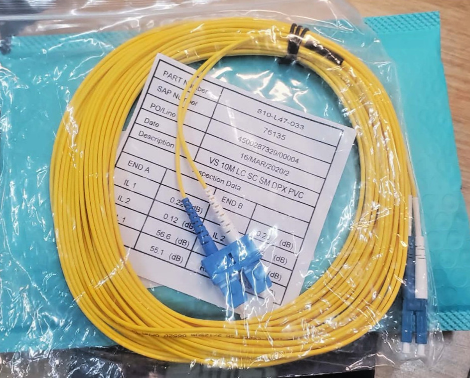 ONE New LEGRAND 810-L47-033 FIBER OPTIC PATCH CORD VS 10M LC SC SM DPX PVC