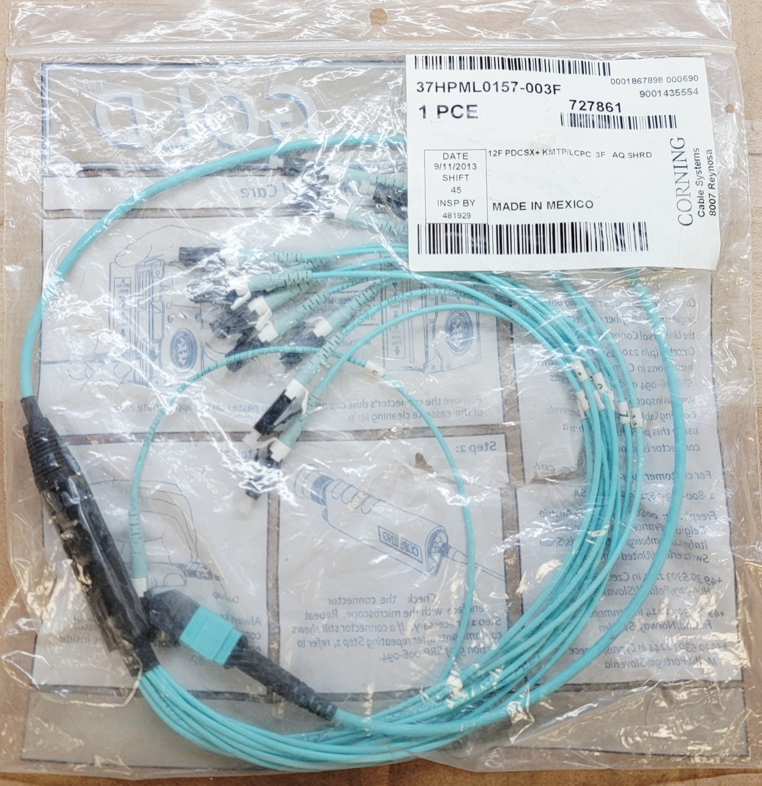 1M MPO/MTP Female/Male to 12xLC Type B Breakout Cable 50/125 MM Fiber Patch Cord