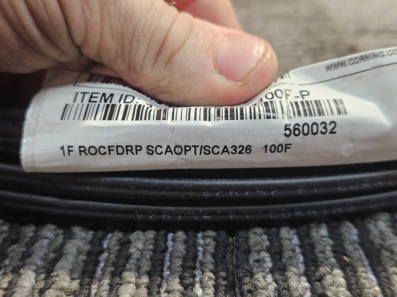 100FT Corning Fiber Optic Cable 434401EB4R2100F-P Black