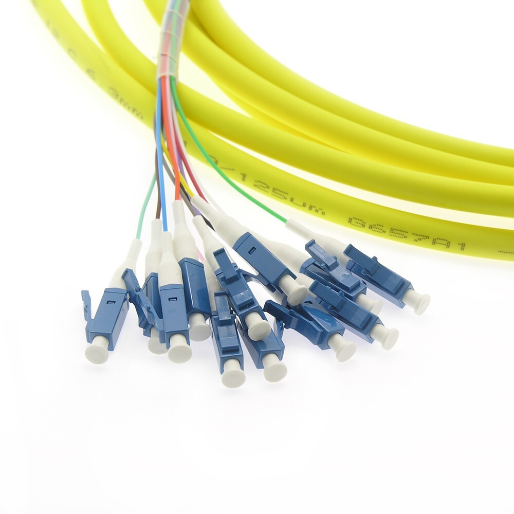 12 Fiber Optic Pigtail Singlemode SM LC UPC 3 Meter Jumper Cable – 10ft 3M
