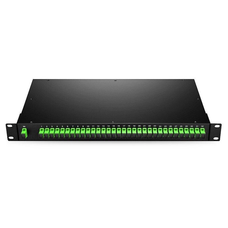 1×32 PLC Fiber Splitter, 1U 19″ Rack Mount, SC/APC, Singlemode-9876