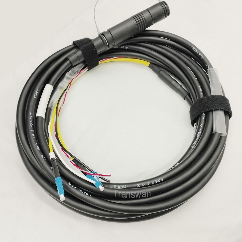 SMPTE Hybrid Cable FUW Breakout to 2 x SM Fibers + 4 x Lines 2.5 Meters (8.2 FT)
