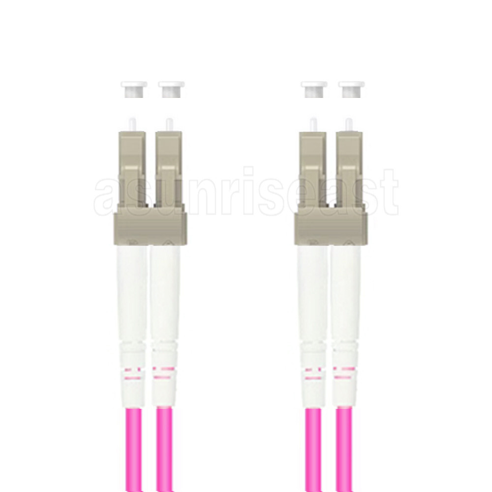 LC to LC 100GBps OM4 Multimode Duplex Fiber Optic Patch Cord Jumper Rose Red lot