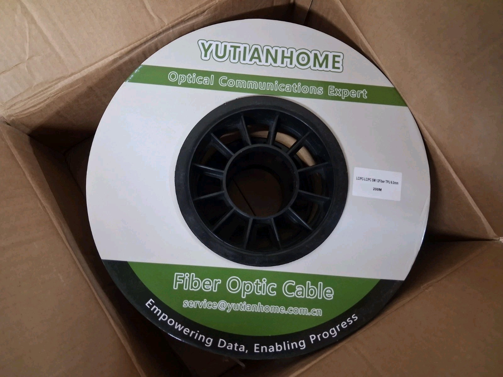 Yutianhome Fiber Optic Cable LC/PC-LC/PC SM 12Fiber Strands TPU 6.0mm 200M 656Ft