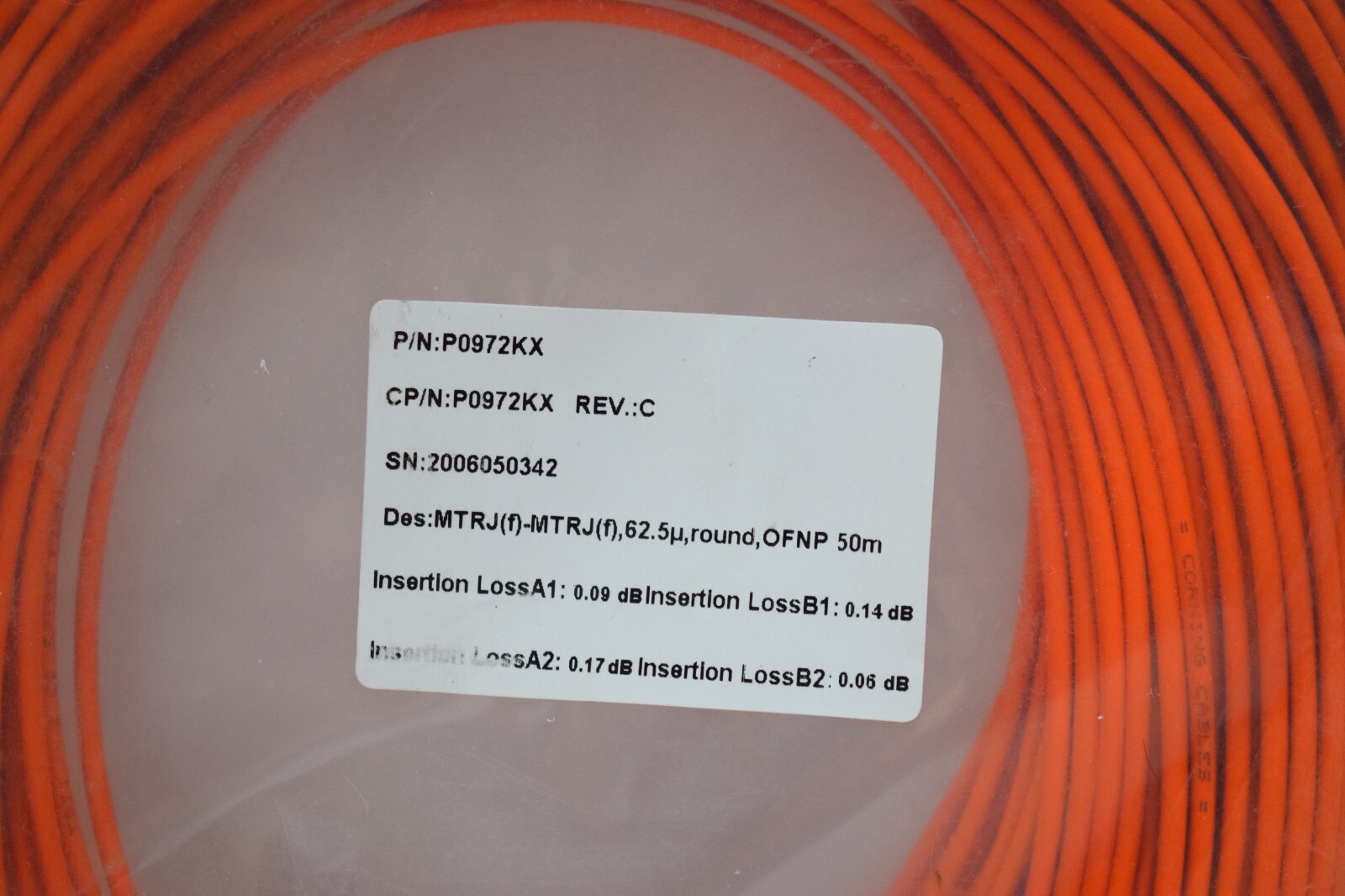 FOXBORO ROSENBERGER P0972KX FIBER OPTIC CABLE 50m Rev C
