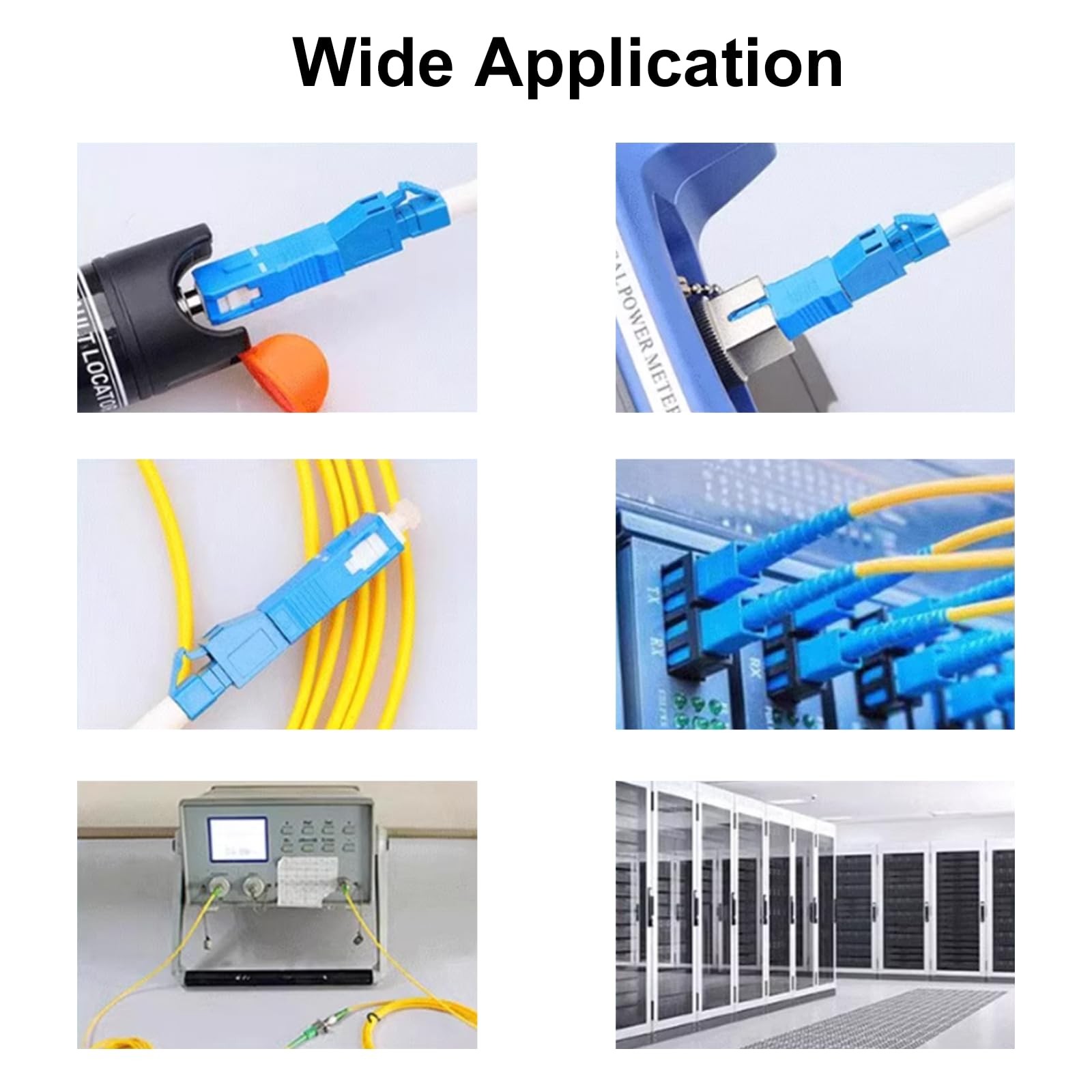 Single Mode SC Male To LC Female Hybrid Optical Fiber Adapter Connector 3 Pack
