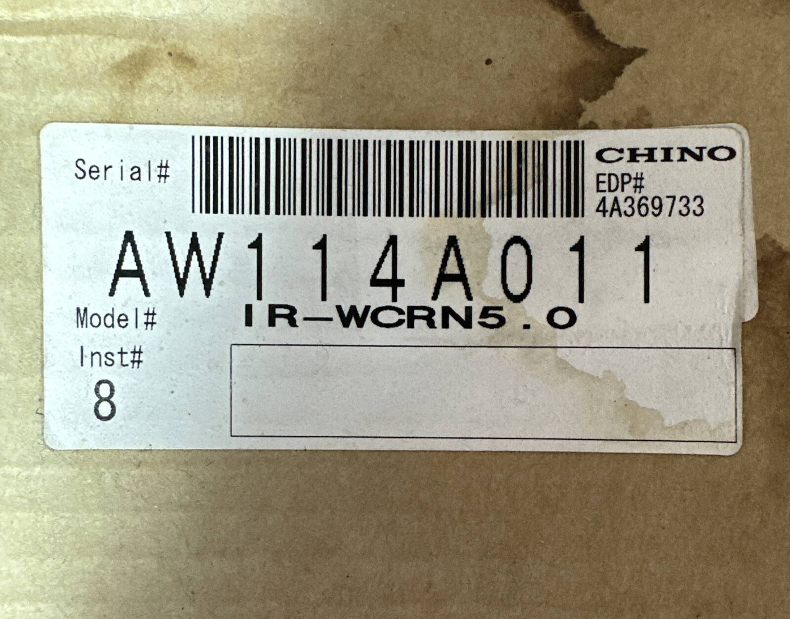 NEW IN BOX- Chino AW114A011 5m Fiber Optic Cable Connector IR-WCRN5.0 Temp Senso