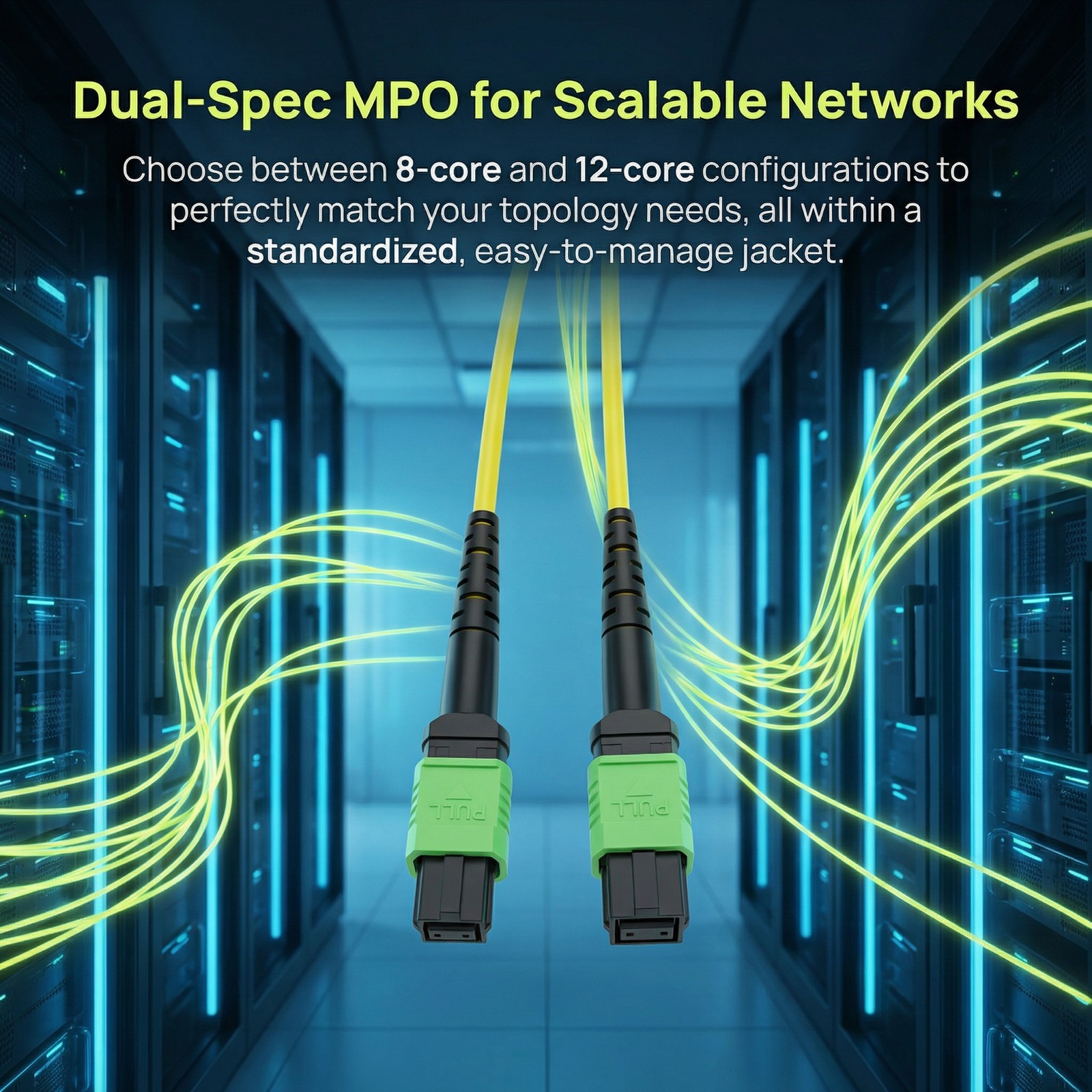 MPO Optic Fiber Patch Cord Cable Single Mode 8/12 Core 40G Female 1-20M