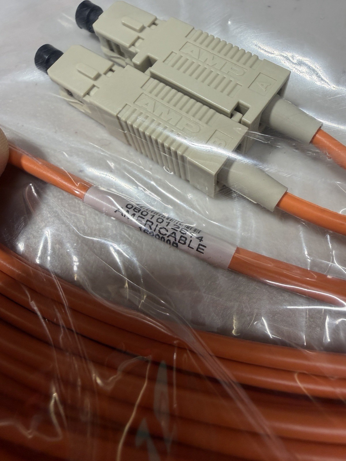 Americable Fiber Optic Cable ST/SC 7M Orange, OM1, 62.5/125 Type, Duplex New!