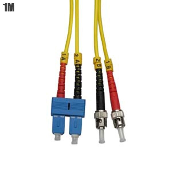 1M 3FT ST to SC Duplex Single Mode 9/125 Fiber Optic Optical Patch Cable Cord
