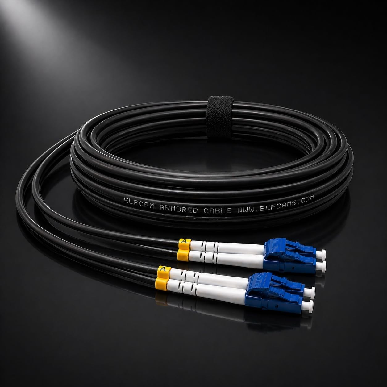 100m Armored Fiber Optic Cable LC/UPC to LC/UPC OS2 Singlemode Duplex 9/125μm LS