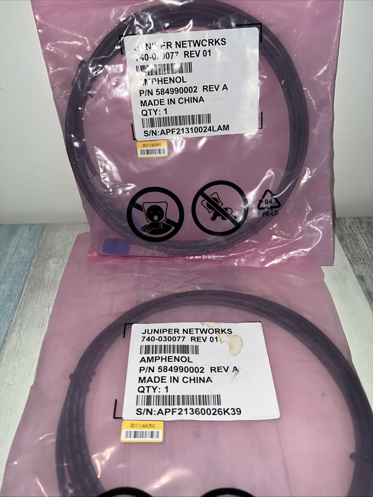OEM Juniper 740-030077 10GbE Gigabit SFP+ 10ft Direct Attach Copper Cable
