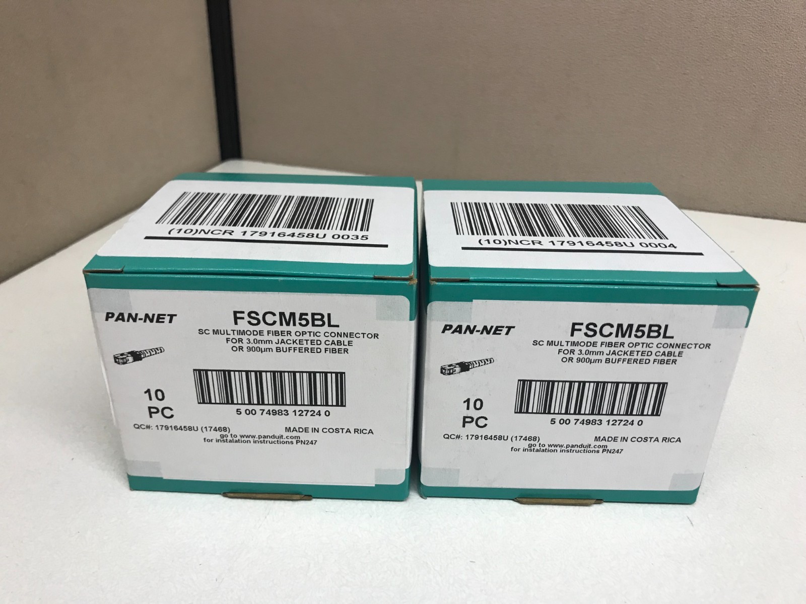 LOT of 20 Panduit Pan-Net FSCM5BL SC Multimode Fiber Optic Connector 3.0mm