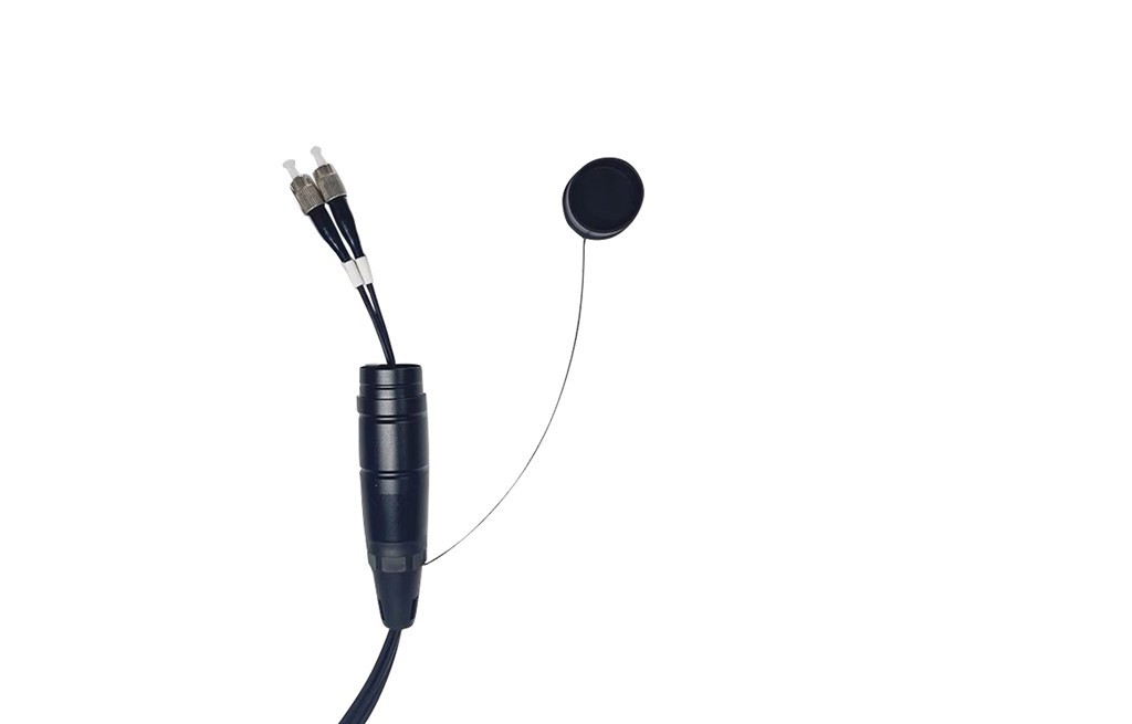 Armored Fiber Optic Cable ST to ST 2 Strands Single Mode with Protective Cap