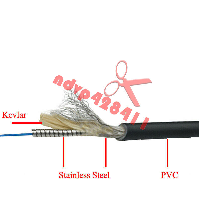 350M Black Armored Fiber Cable LC-LC UPC SM 9/125 Duplex Fiber Optic Patch Cord