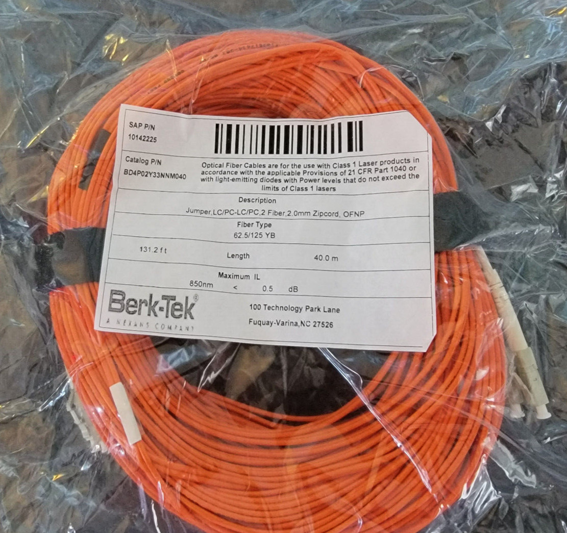 40m/131.2ft LC-LC LC/PC-LC/PC 2.0mm OFNP Multimode duplex fiber optic jumper