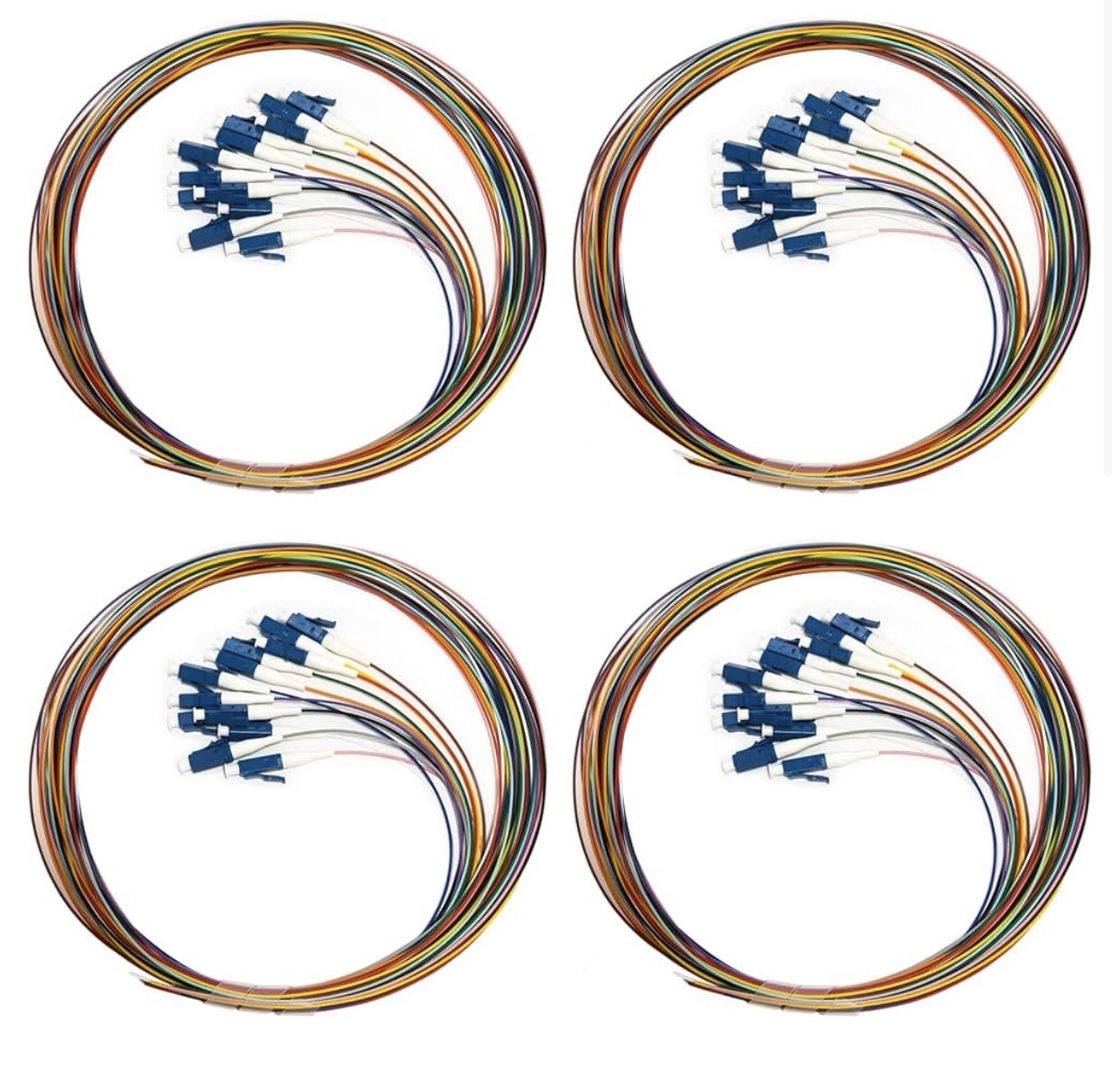 Bangun (4Pack) 12 Strand Singlemode 9/125 LC-UPC Fiber Pigtail