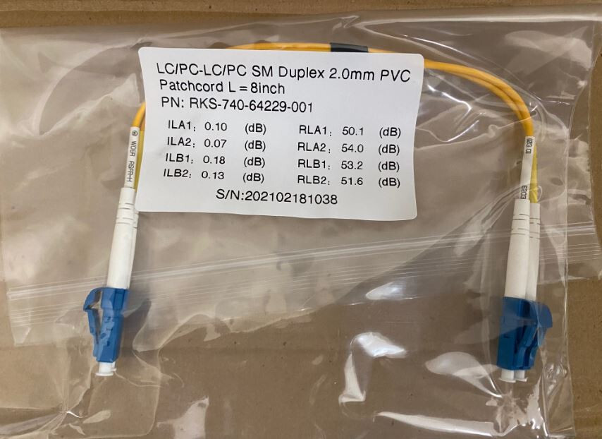 Lot of 5pcs Patch Cord LC to LC duplex single mode 8 inches length