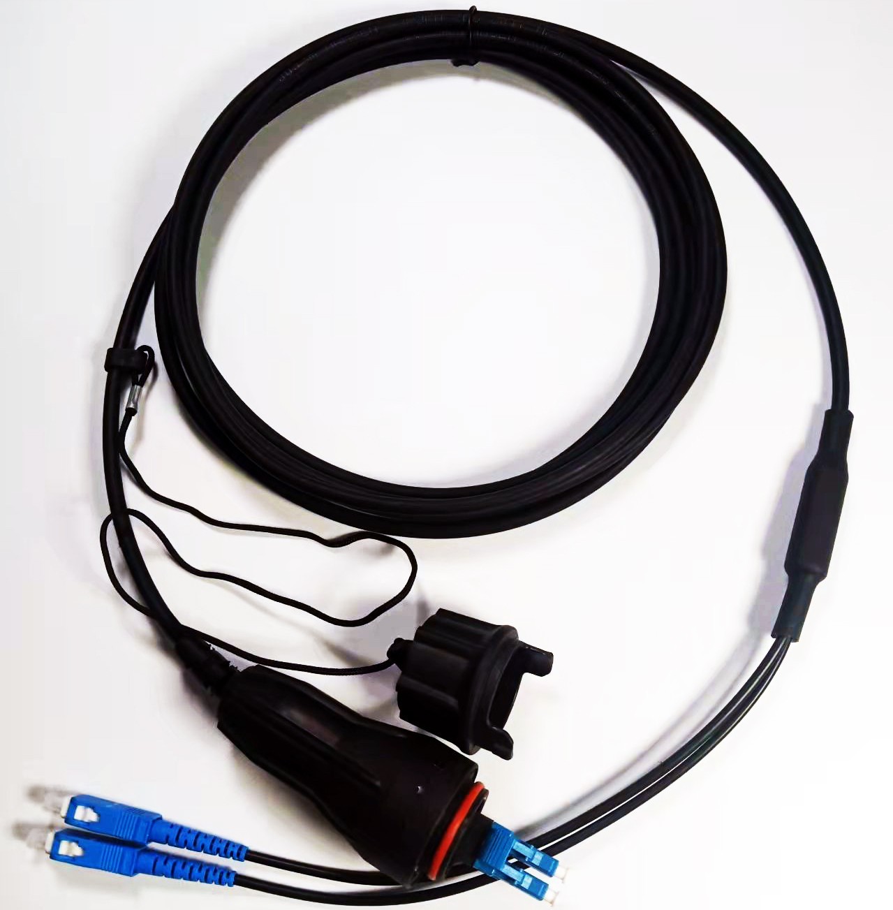 FULLAX LC/UPC Waterproof Connector to LC/SC/FC/ST Outdoor SM Duplex Fiber Cable