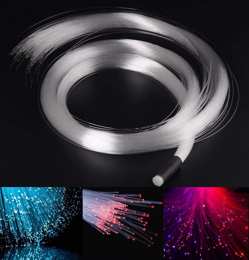 End Glow Fiber Optic Light Cable, AZIMOM PMMA 150Pcs 0.03In 6.5Ft Fiber Starligh