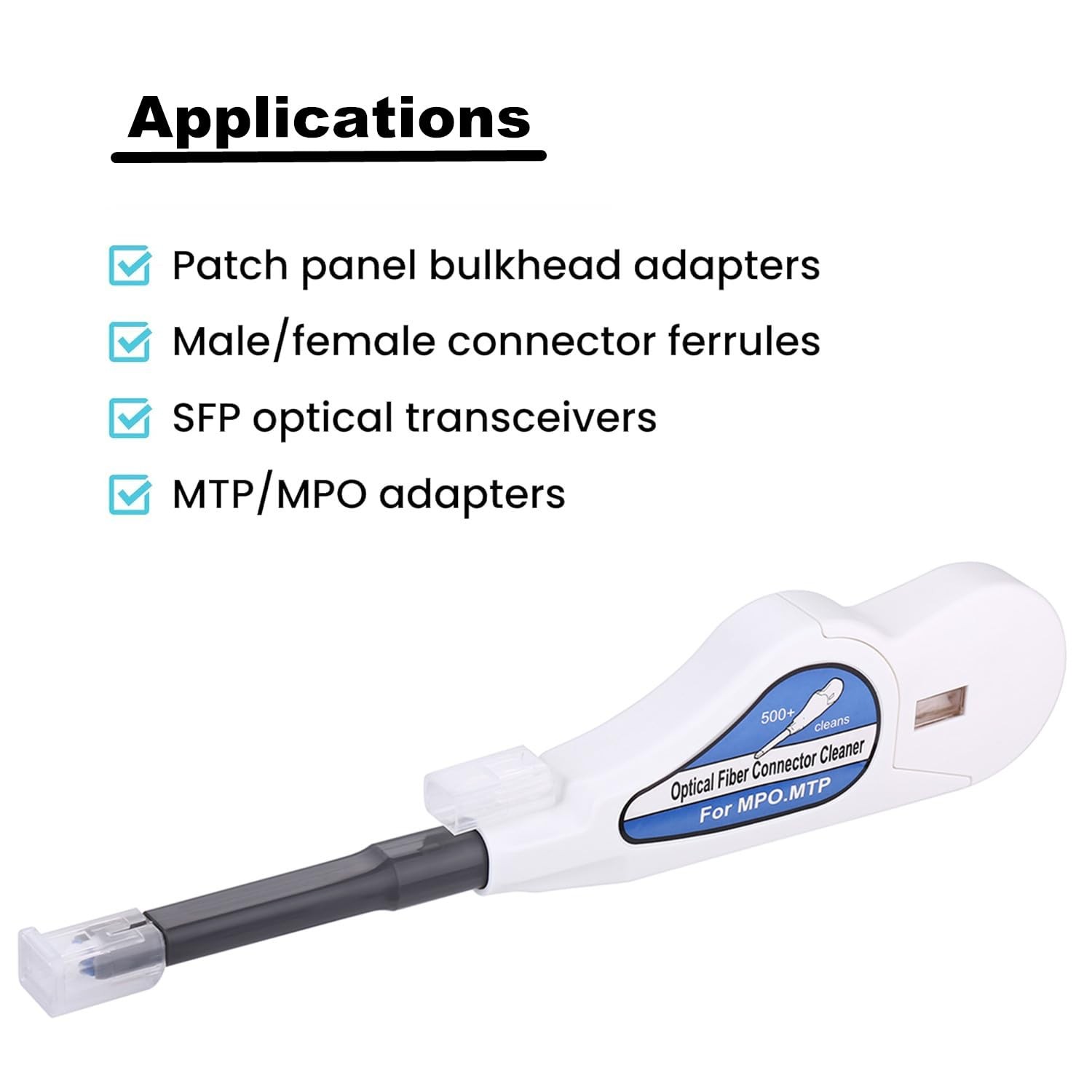 Fiber Optic Cleaner for MPO/MTP Connectors, Over 500 Cleans, Fiber Endface & Opt