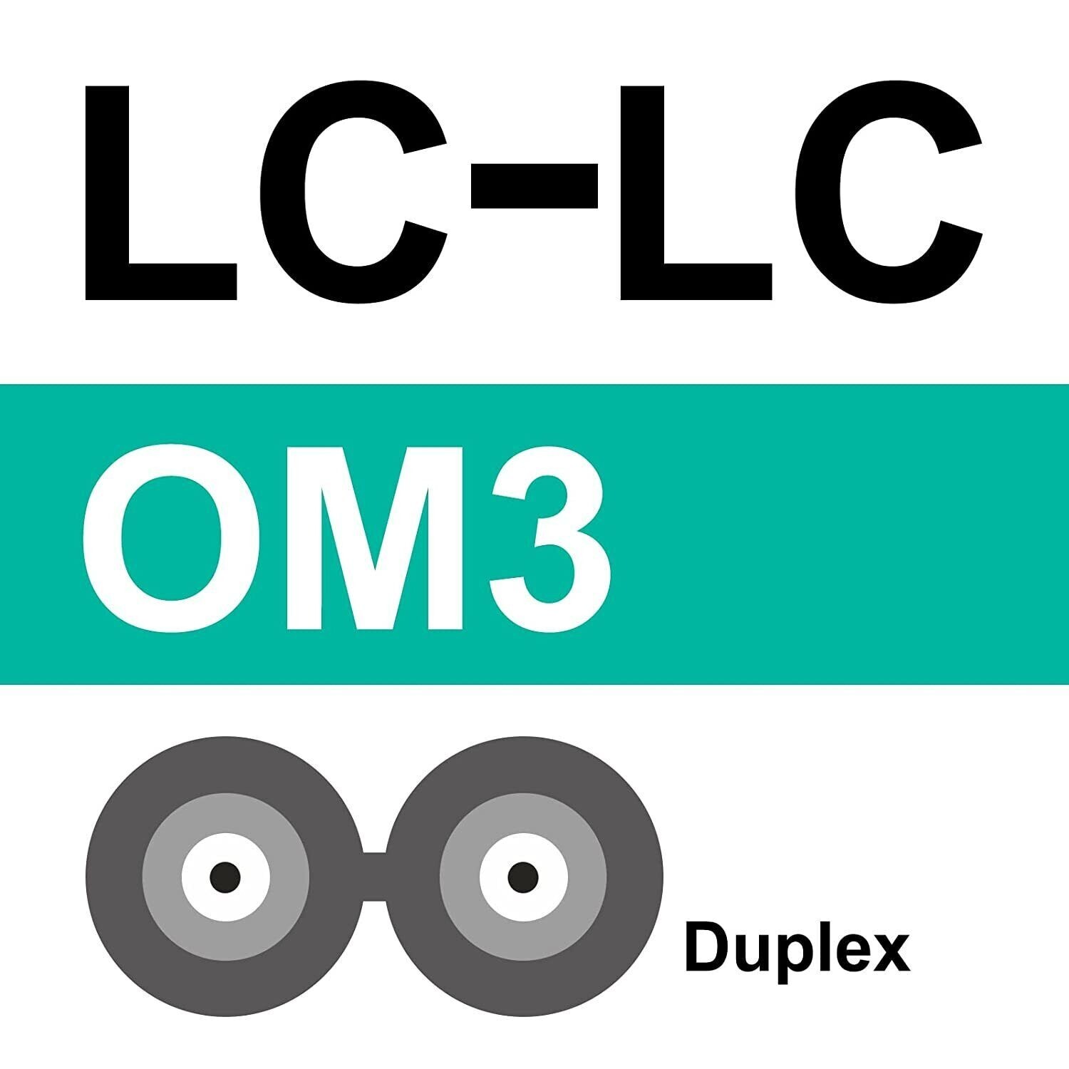 10G LC/UPC-LC/UPC 50/125 OM3 Multimode Duplex Aqua Fiber Optic Patch Cable