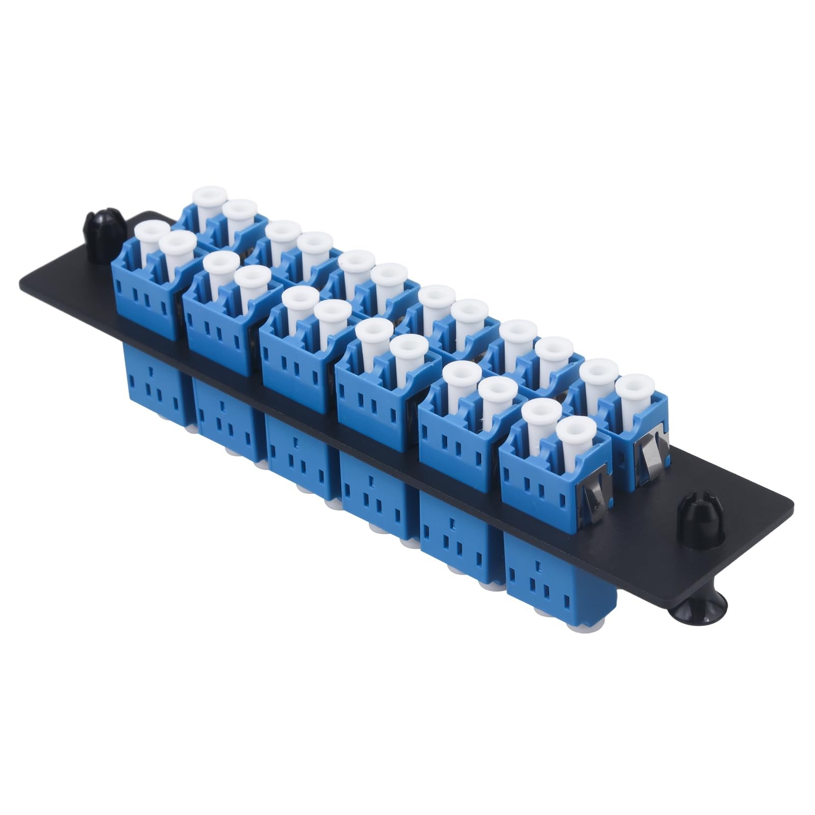 2 PCS LGX Fiber Patch Panel 12 Singlemode Blue Duplex LC Adapters 24 Ports
