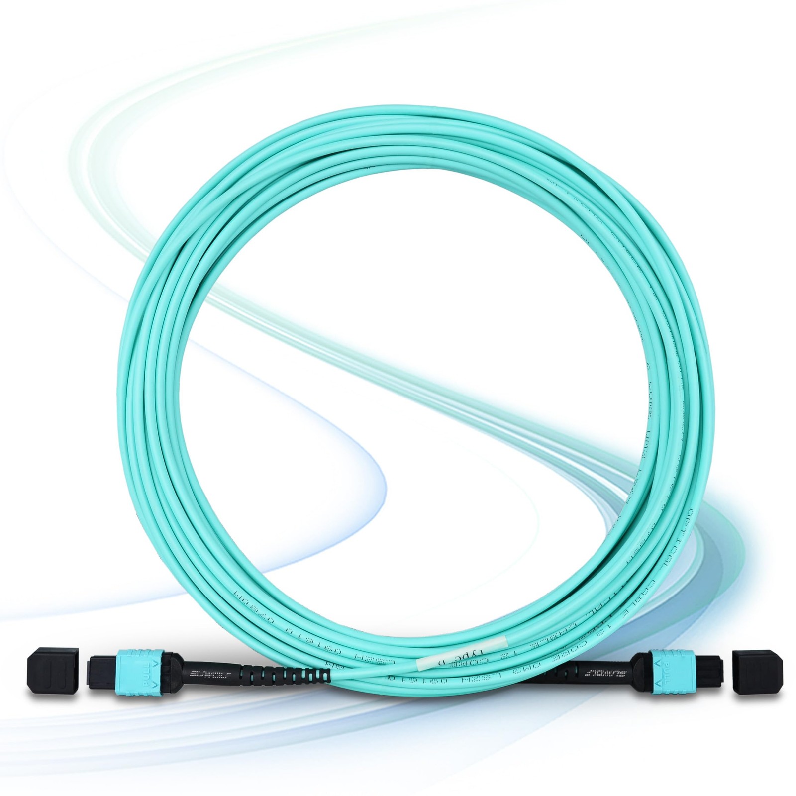 1M/3.3 Ft 12 Core MPO To MPO Optical Fiber Cable OM3 Multimode Type B Patch