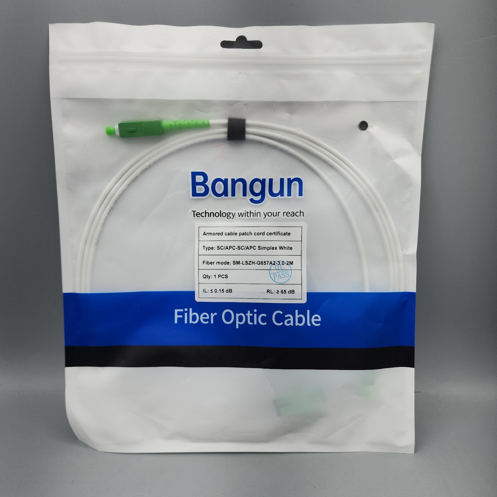 Bangun Fiber Optic Cable New SC/APC-SC/APC Simplex White See Photos