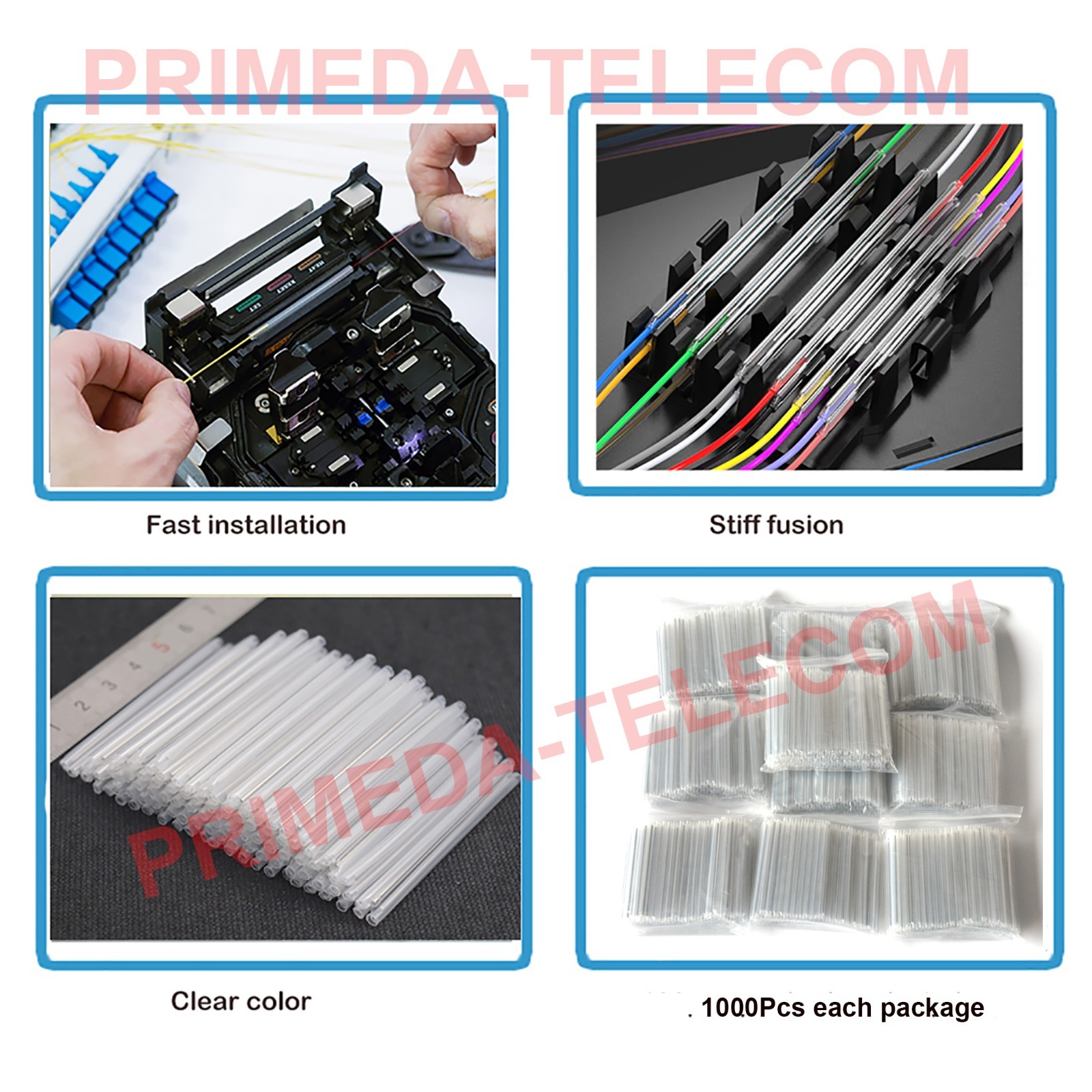 Fiber Optic Fusion Splice Protection Sleeves Heat Shrink tubing Clear 1000PCS