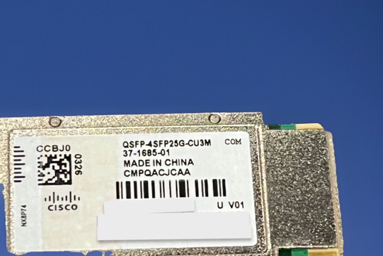 LOT of 4 Cisco QSFP-H40G-CU3M 40GB 3m Passive Direct Attach Cable 37-1317-03