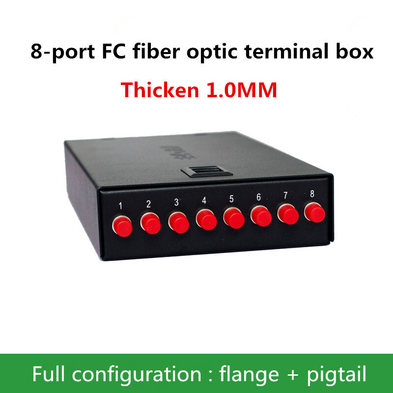 8-port FC fiber optic terminal box thickened 1.0MM full flange + pigtail