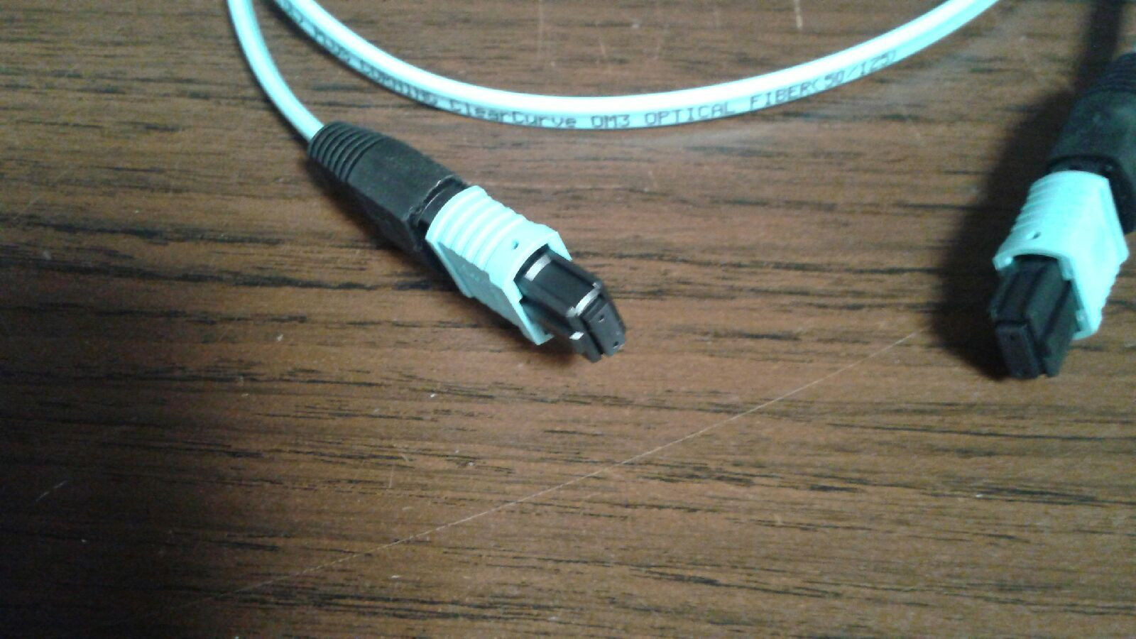 1M 12 STRAND MTP MPO OM3 50u 50/125 MICRON FIBER OPTIC PATCH CABLE 10GB AQUA