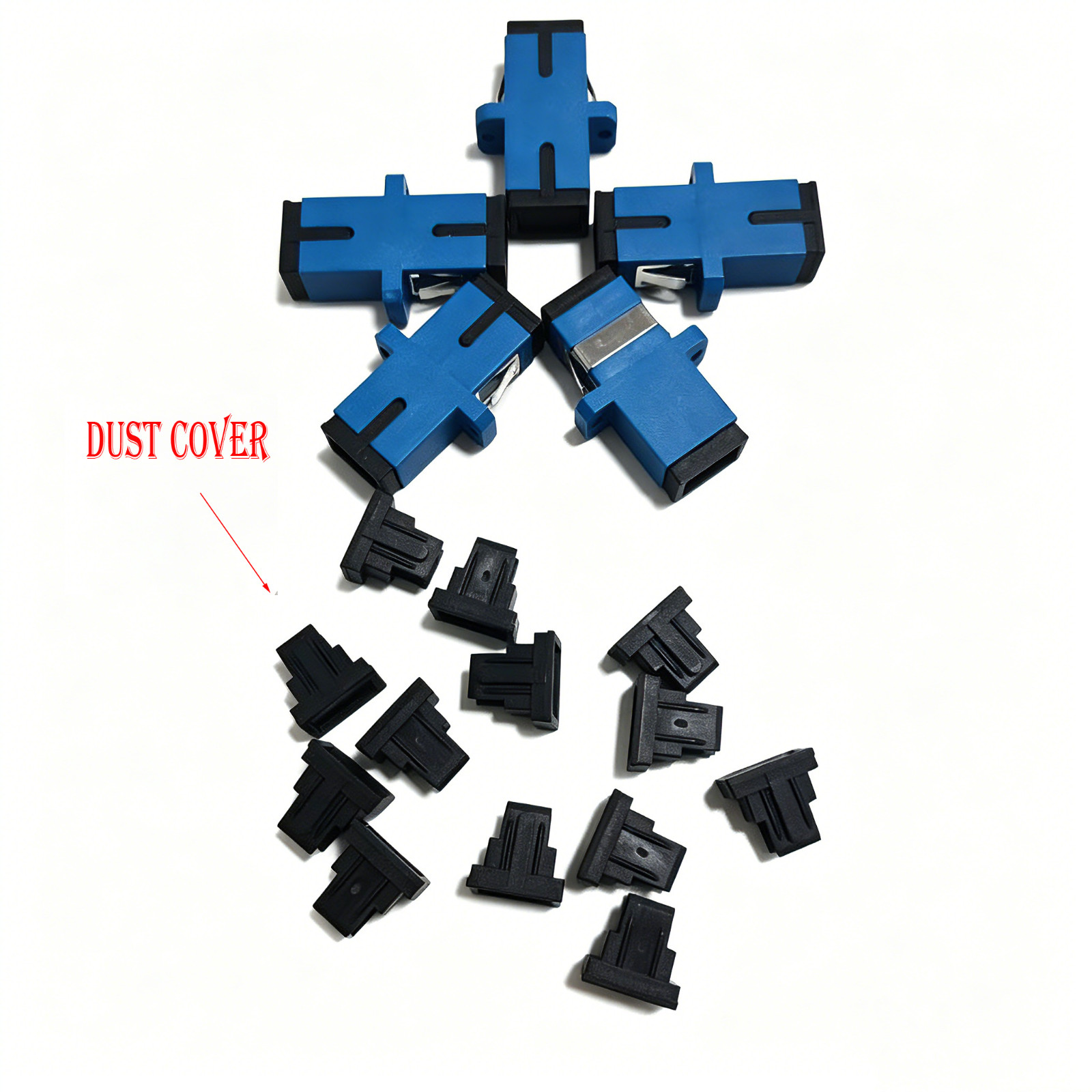 Plastic SC Fiber Optic Coupler Adapter Dust Cover Empty Port Protective Dust Cap