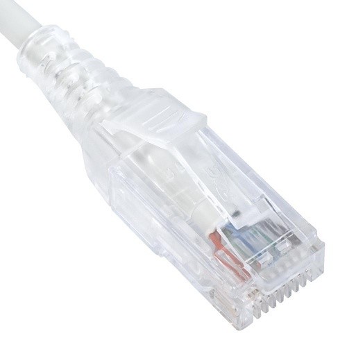 ICC Patch cord cat 6 slim clear sr 1ft wh TDICC-ICPCSH01WH Patchcords