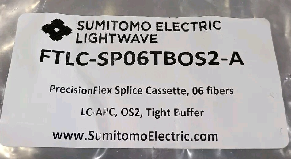 Sumitomo Electric Light Wave PrecisionFlex Splice Cassette 06 Fibers